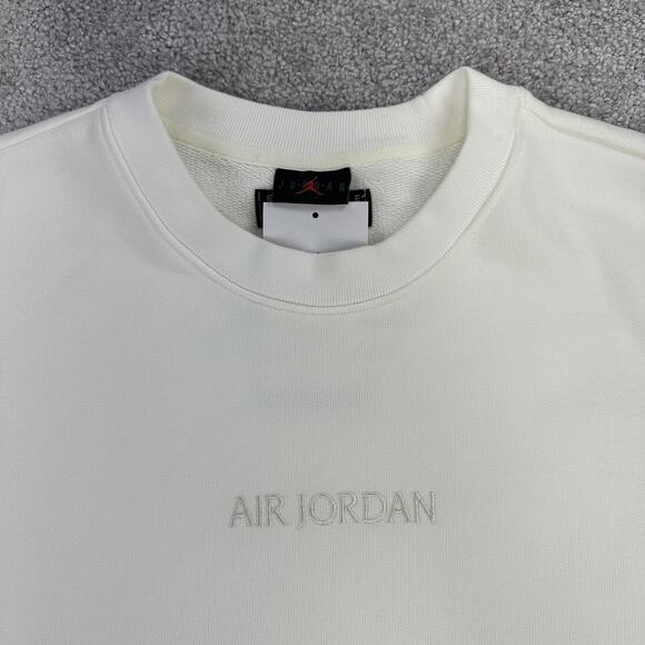 Jordan Sweatshirt Mens Large Tall White Crewneck Pullover FJ7788-133 New Cotton - Picture 3 of 10